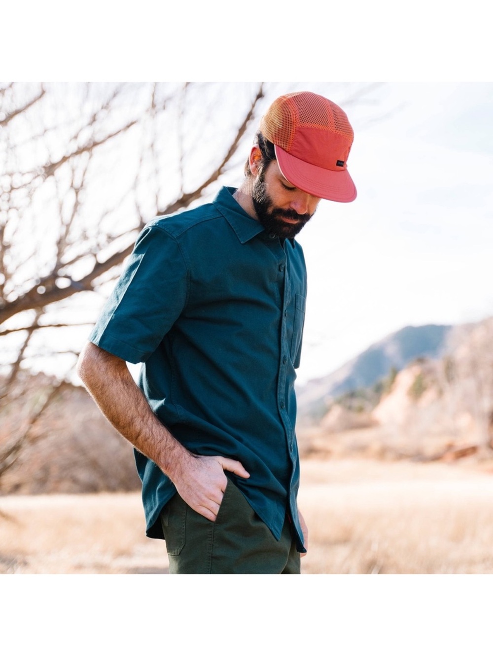Topo Designs Global Five Panel Hat in Clay?